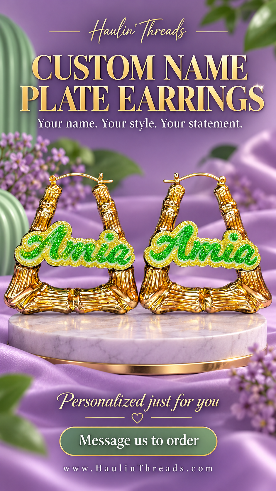 Custom Name Plate Earrings