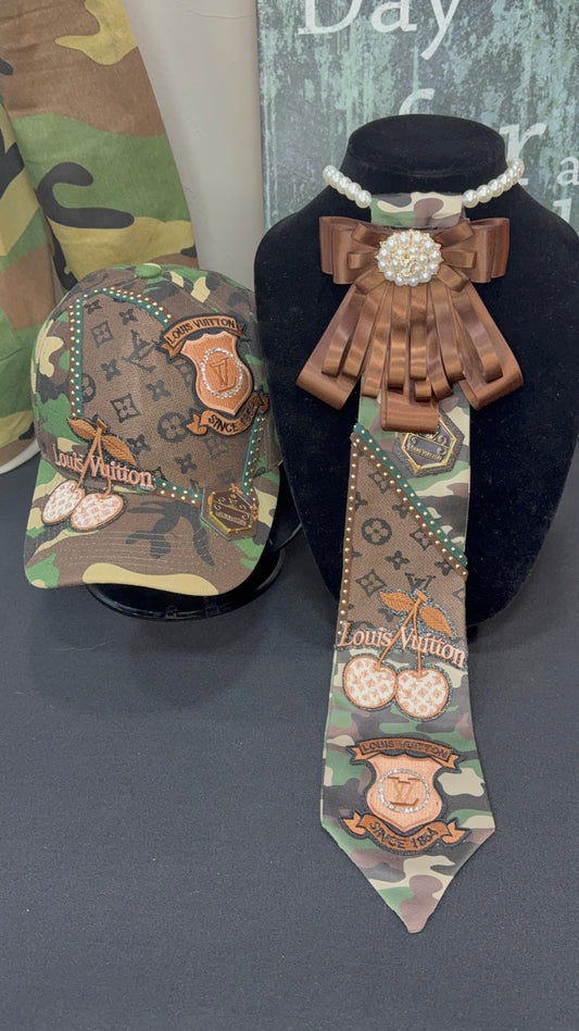 Camo Hat and tie set