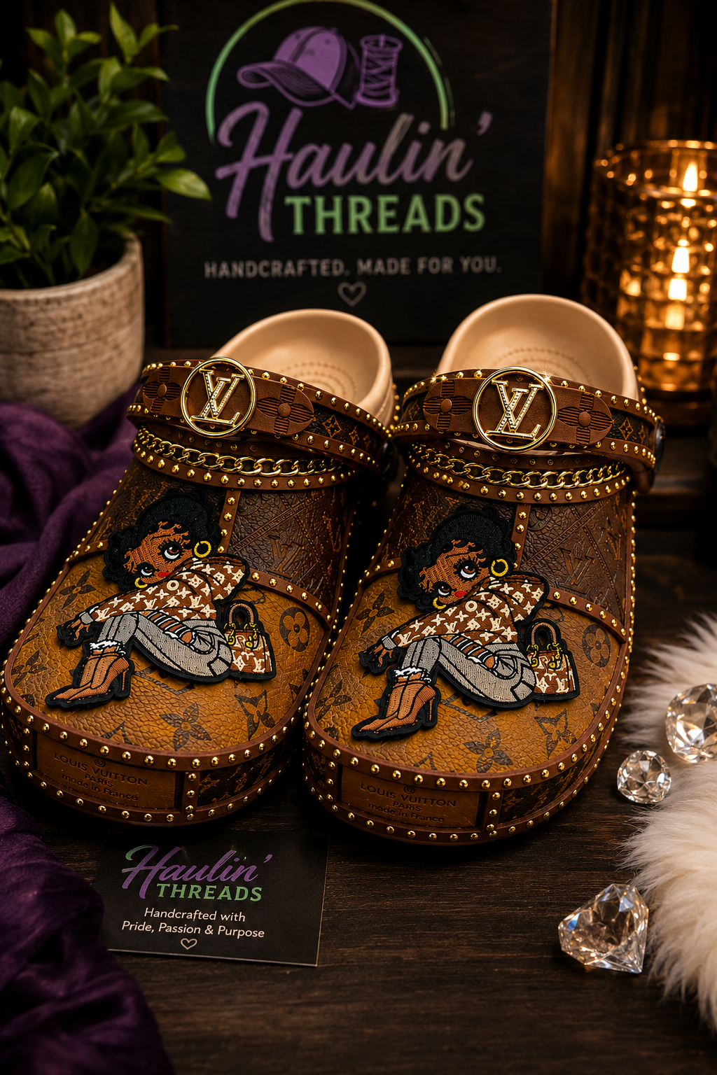 Custom Faux Leather Crocs