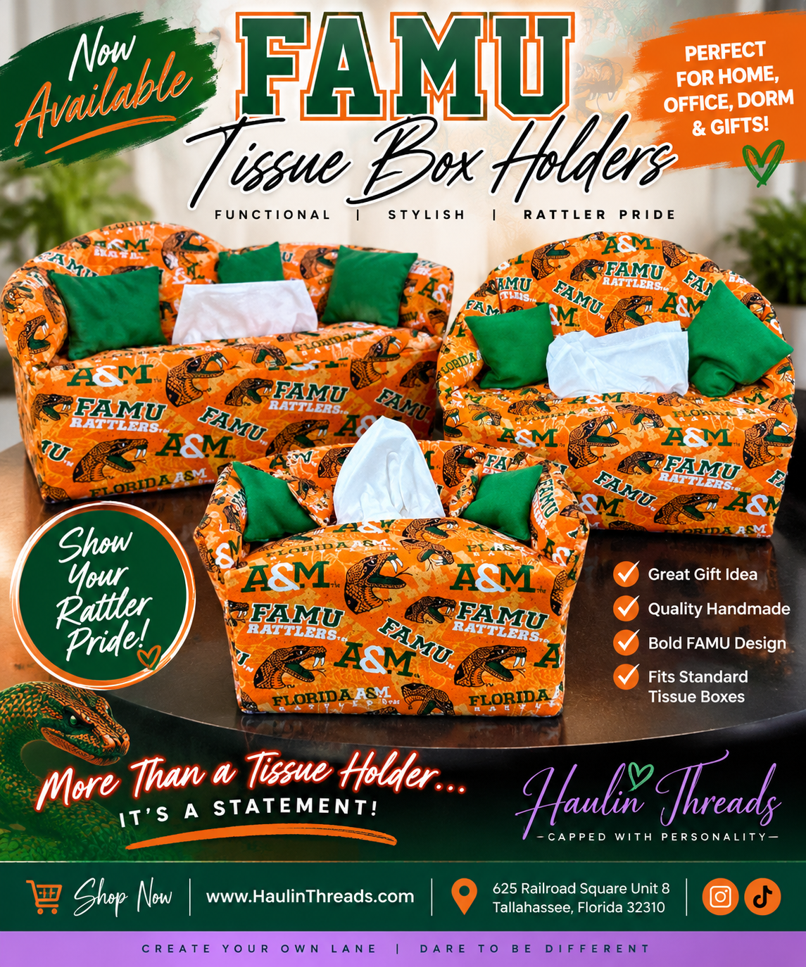 FAMU Tissue box cover