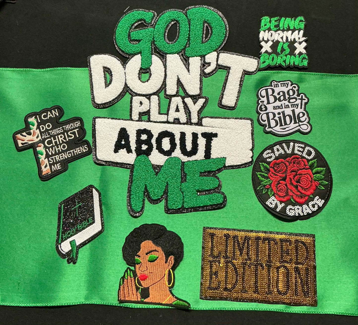 Green God Don’t Play About Me Bundle set